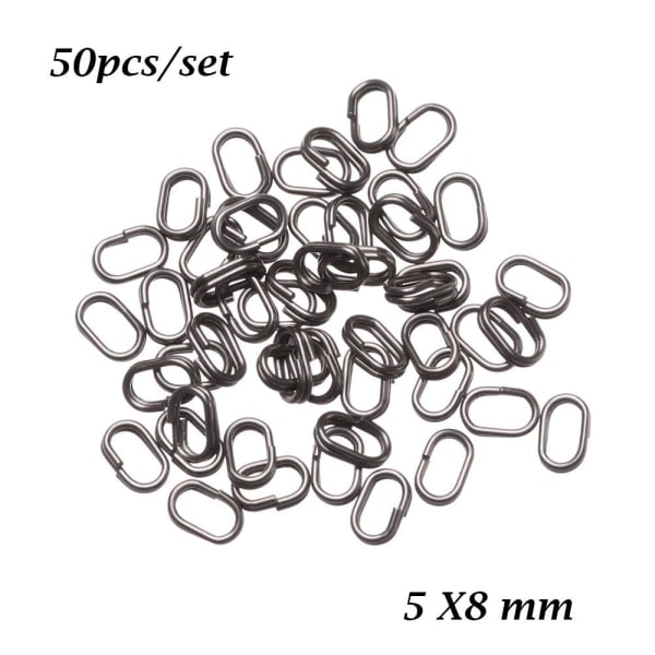 Fiske Henge Snap Barrel Svirvel Oval Split Rings 5 X 8 MM