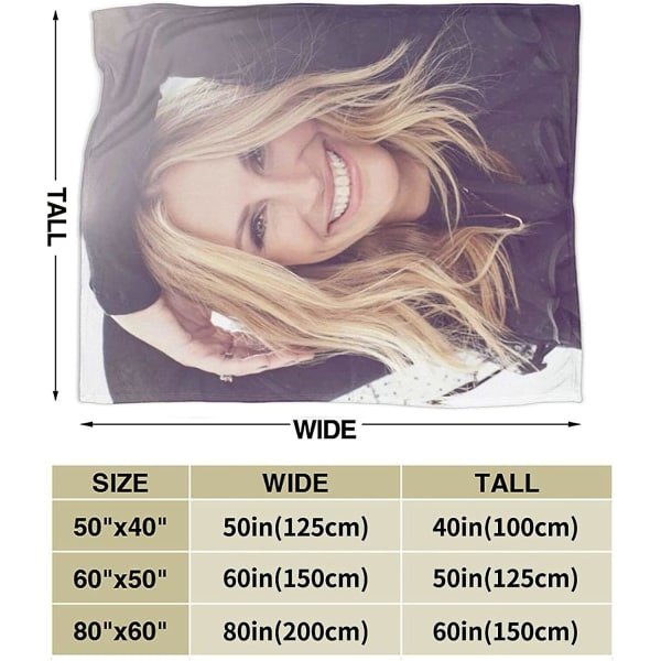 Julia Roberts filt Ultra blød flanelstæppe 3d- print Plysset plysstæppe Sengdekoration Sengetæppe til stuen Soveværelsesdekoration 50x40in 125x100cm