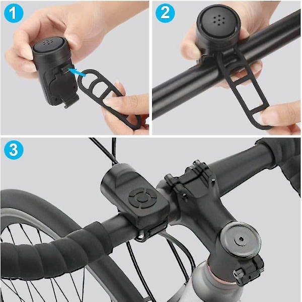 Elektriskt cykelhorn, elektroniskt cykelhorn, 140db cykelhorn för vuxna, 4 ljudlägen vattentätt horn
