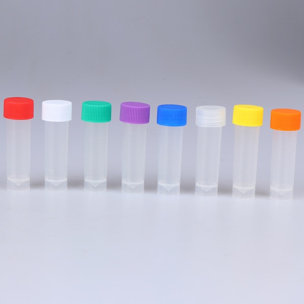 10st Cap provrörsflaska av plast med skruvförsegling Förpackning forts Transparent Transparent