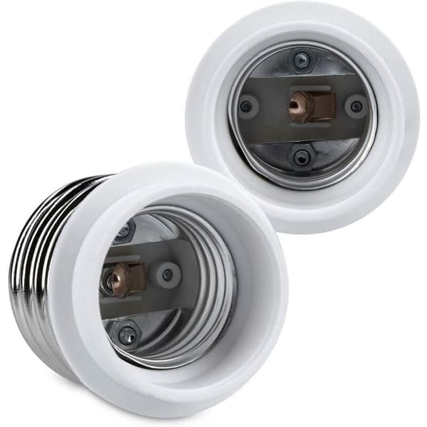 4x Sokkeladapter - E40 til E27 Sokkelkonverter - E27 Base Lampeholderadapter for LED Halogenpære