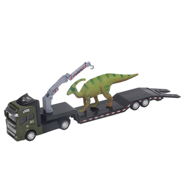 1:50 Dinosaur Transport Trailer Høj Simulering Legeret Dinosaur Truck Carrier Legetøj til børn Drenge Parasaurolophus