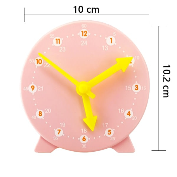 Lärklocka för barn, elevers lärklocka som lär tid 24/12 timmars växlingsklocka 4+ år - Rosa