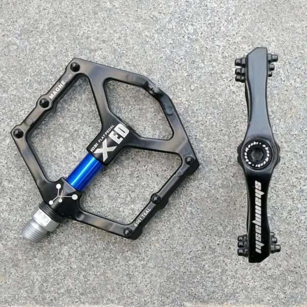 Pair Road Mountain Bike Ultralight Flat Pedals Platform MTB Pyörä Alumiiniseos CNC Laakeri Poljin Sininen
