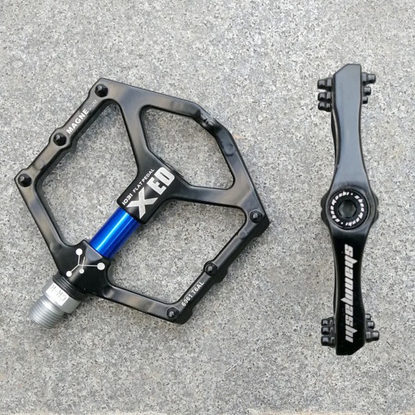 Pair Road Mountain Bike Ultralight Flat Pedals Plattform MTB Cykel Aluminium Legering CNC Lager Pedal Blå
