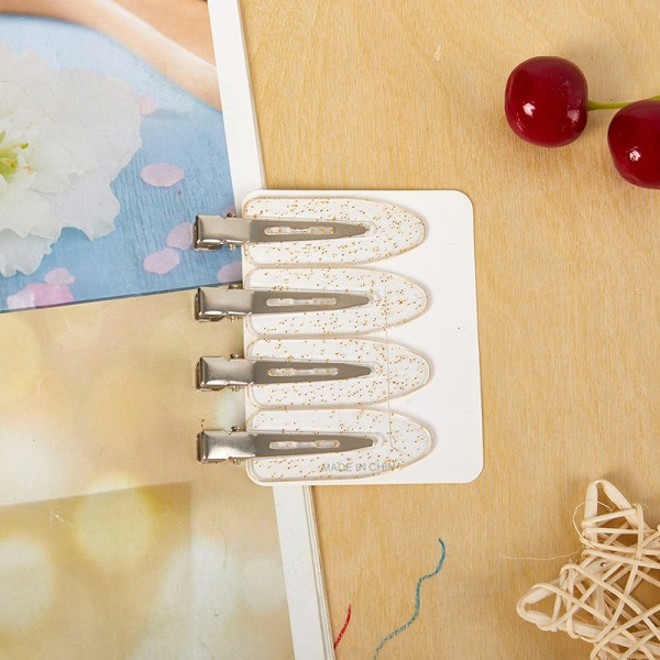4 kpl Saumaton Ei Taivu Hiustenklipsu Meikki Ei Rypisty Hiustenklipsu Hius Valkoinen 4 kpl White 4PCS