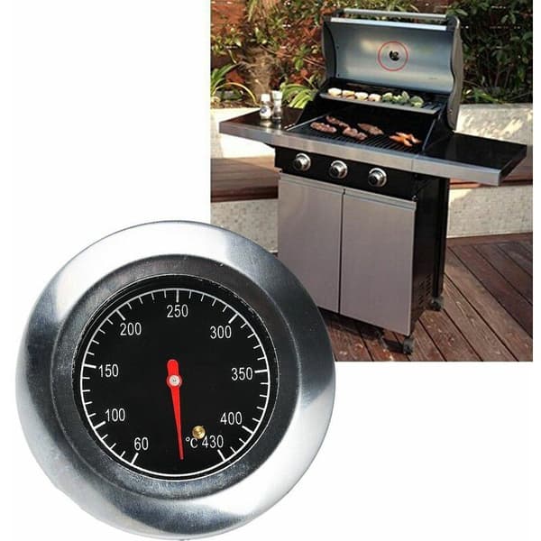 AIDUCHO Termometer i rustfritt stål, metalltermometer, for rustfritt stål grillgassgrill, (60°C -430°C)