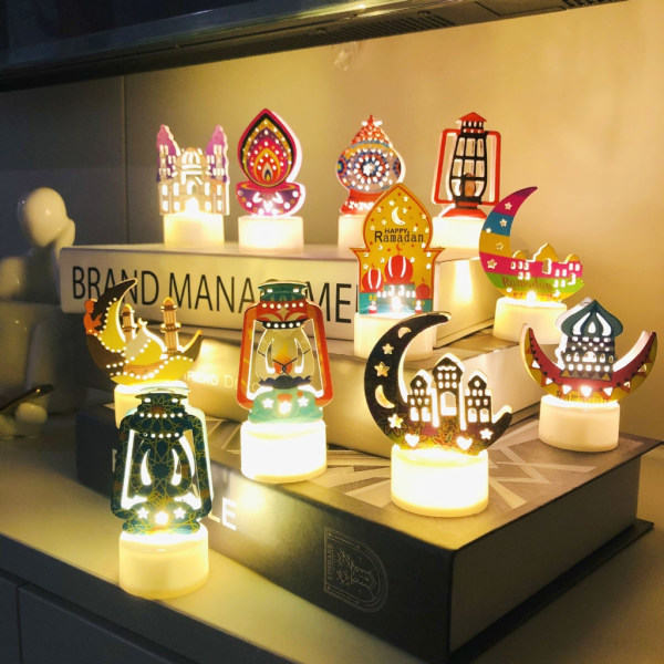 Ramadan LED Lys Lanterner Natlys LED Festlys Pynt Bar Rekvisitter Ferie Lys Udendørs Fest Dekorationer null - 6