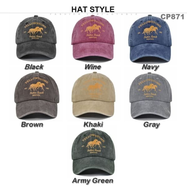 Yellowstone Dutton Ranch Baseball Cap CP871 Bourgogne