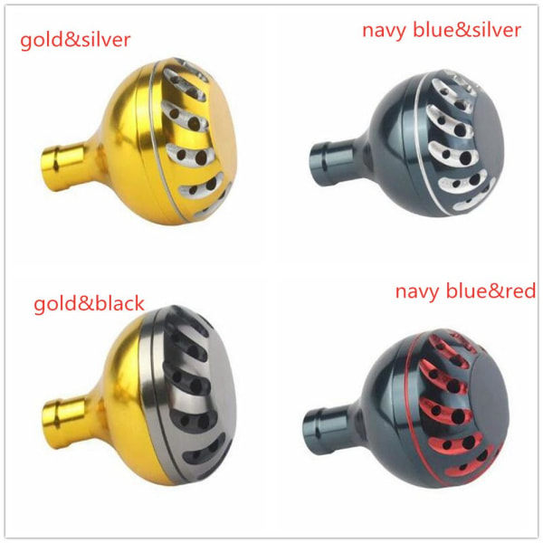 Spinnande fiskehjulsknop i guld och svart, 38 mm