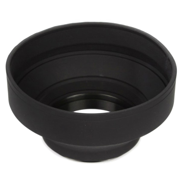 Universal 3-stegs hopfällbar 3-i-1 gummi vikbar motljusskydd Su Black 62mm Black 62mm