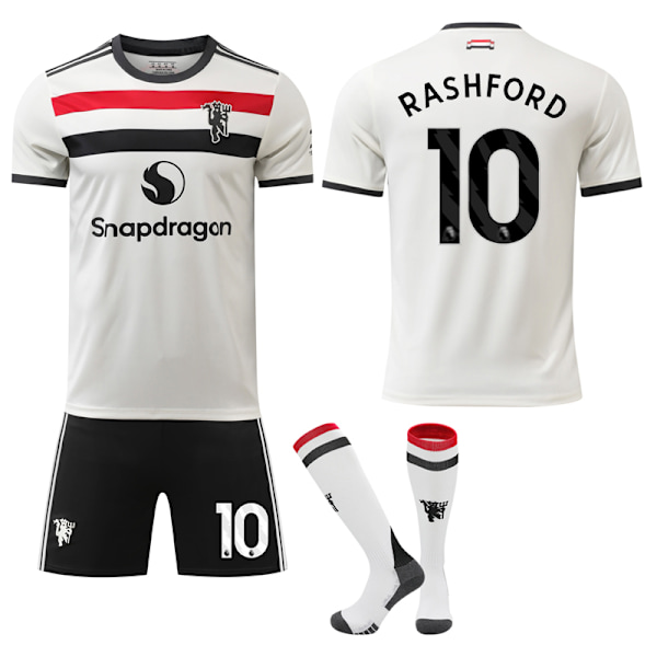 Man United 2024-25 Bortatröja för Barn & Vuxna med Strumpor, Rashford No.10 No.10 RASHFORD XXL