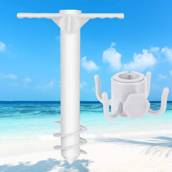 1. hvid ABS-plast Jordplugg paraplyindsats strand