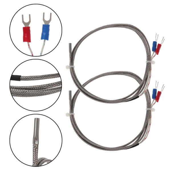 2 kpl K-tyypin mini-kosketuslämpöpari-anturi lämpötilan mittaukseen, mittausalue 0-600 °C