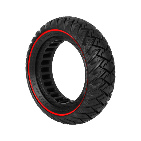 10-tommer 10*3 off-road massivt dæk 255×80 anti-slip anti-eksplosionsdæk 80/65-6 luftfrit indvendigt honeycomb dæk Svart Endast däck
