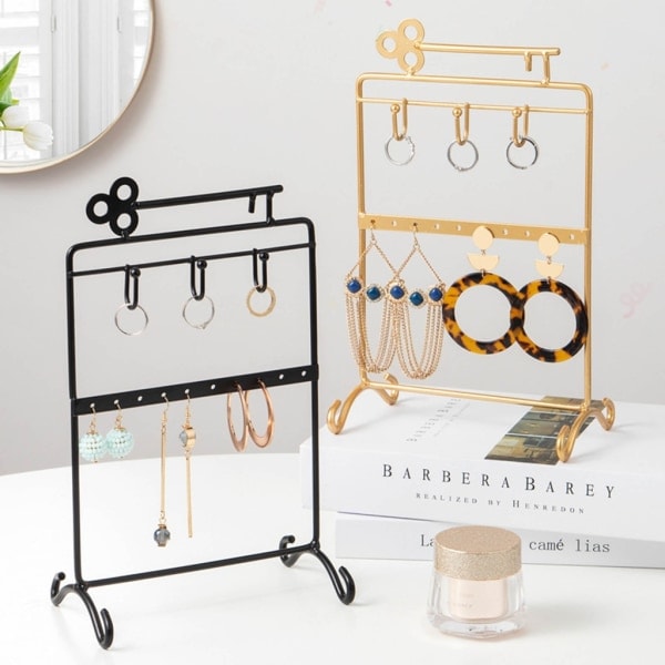 Smykkearrangør Display Stativ 10-tommer Counter Smykke Display Rack Desk Stativ Guld
