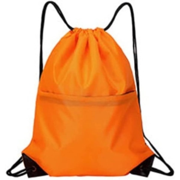 IC Sportväska med dragsko, ryggsäck med dragsko, träningsväska för gym, vattentät förvaringsväska orange