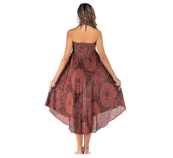 Pitkä boheemi mustalais-boho-hippihame naisille orange