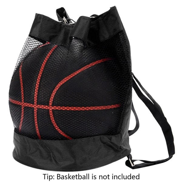Sport Basket Ryggsekk Skulderpose Basket Net Bag Volle Black