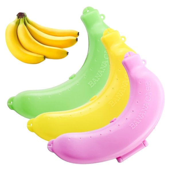 Bananfodral, 3-pack Assorterade färger Bananhållare Utomhus Resa Söt Bananskyddsförvaringslåda