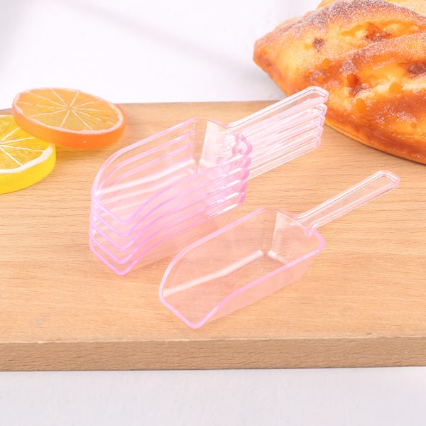 6. Mini plastikskopor Gennemsigtig isskyffel til god D Pink