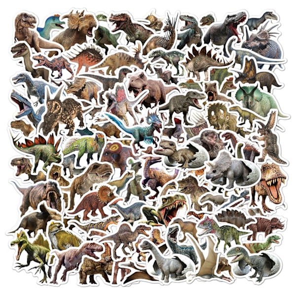 Jurassic Dinosaur Stickers 100 Bagage Skateboard Bærbar Vandtæt Børn Dinosaur Stickers 100pcs