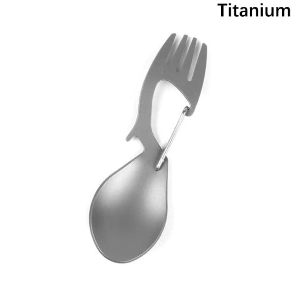 Titan Camping Bestik Gaffel Ske Flaskeåbner Udendørs Billede Titanium