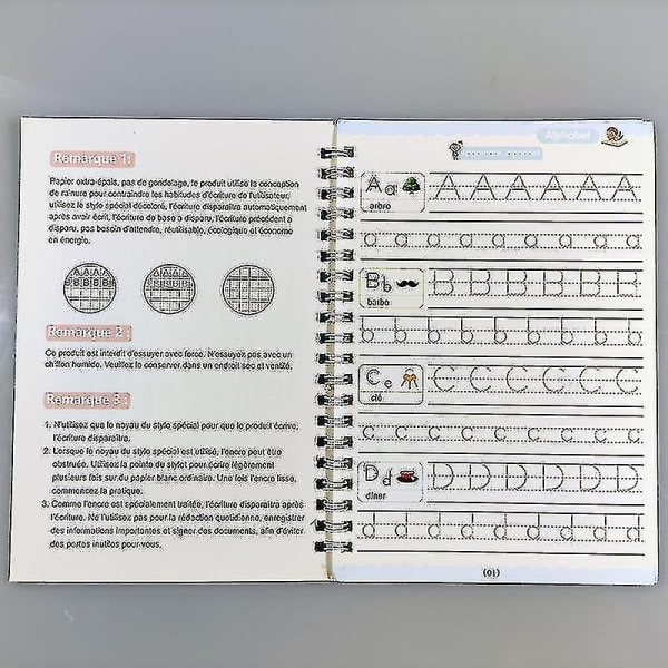 3d Franska Groove Magic Practice Copybook Barnbok Lärande siffror Bokstäver Kalligrafi Skriva Övningsböcker Present