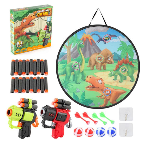 Lasten darttaulu 3 in 1 Piirretty dinosaurus Turvallinen darttaulu Ampumapeli Lelut Sisä- ja ulkoilmajuhlat Urheilupelit Pojille Tytöille