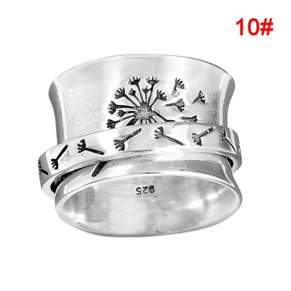 Antistressring til kvinder og mænd - Mælkebøtte Fidget Spinner Ring - spot salg 10# 10#