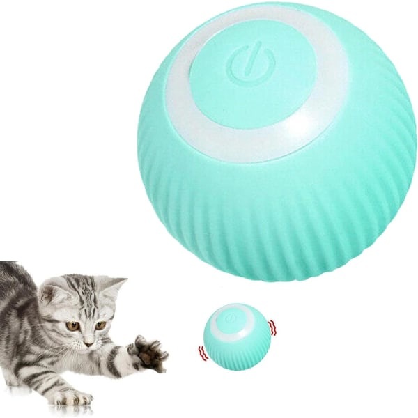 Sjov bold til katte og hunde - Interaktiv bold, automatisk roterende ond bold, rullende kattelegetøj