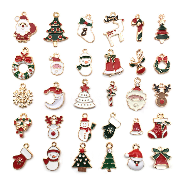 30st/ set blandad jul stil emalj berlocker hänge DIY Jewel Multicolor