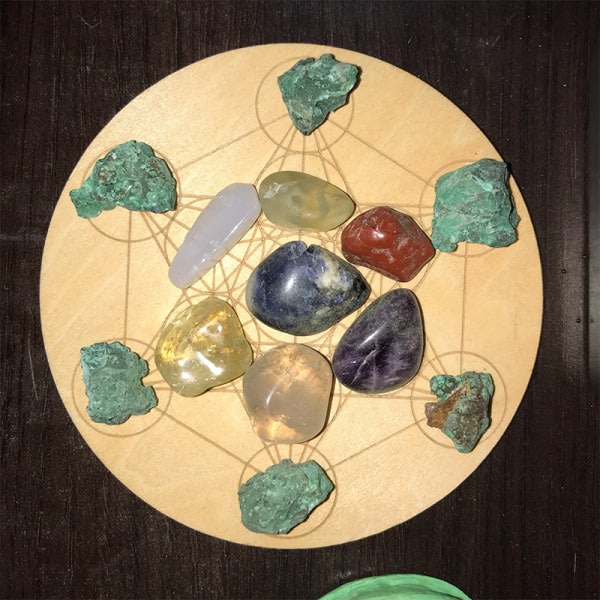 Krystal Mixet sju Chakra Healing Stone Seven Star Array Træ E