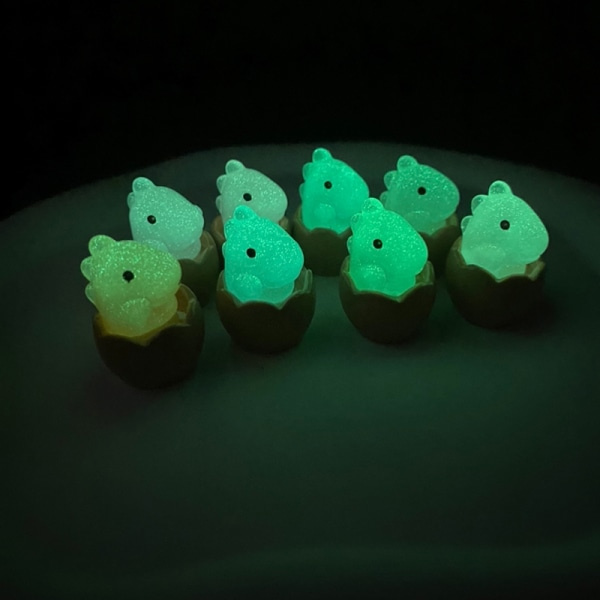 8 stk Mini Cartoon lysende pyntegjenstander i Resin til bilinnredning - Tilfeldig farge 8 stk Random Color 8Pcs