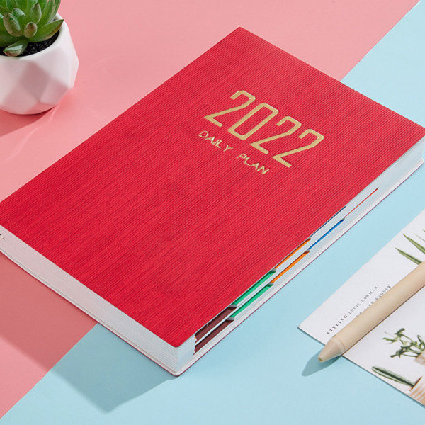 Planner 2022 Ugentlig og månedlig akademisk planner til at nå dine største mål Rød