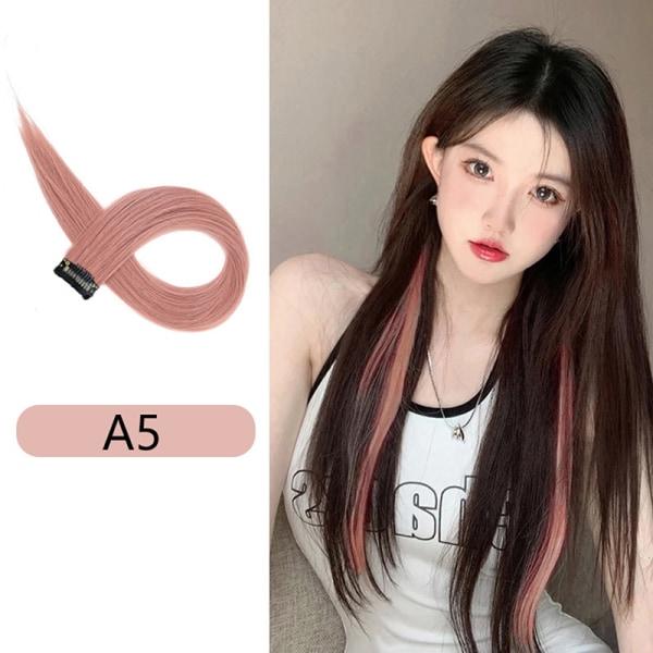 60 cm hårforlengelseklips i hårstykke Lang rett hengende øre Style5 A5 Style5 A5