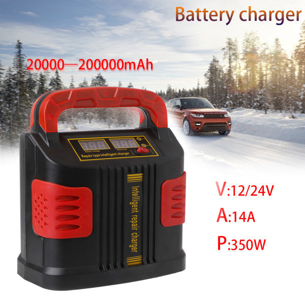 350W 14A AUTO Plus Adjust LCD Akun latauslaite 12V-24V Auton käynnistyslaite Kannettava