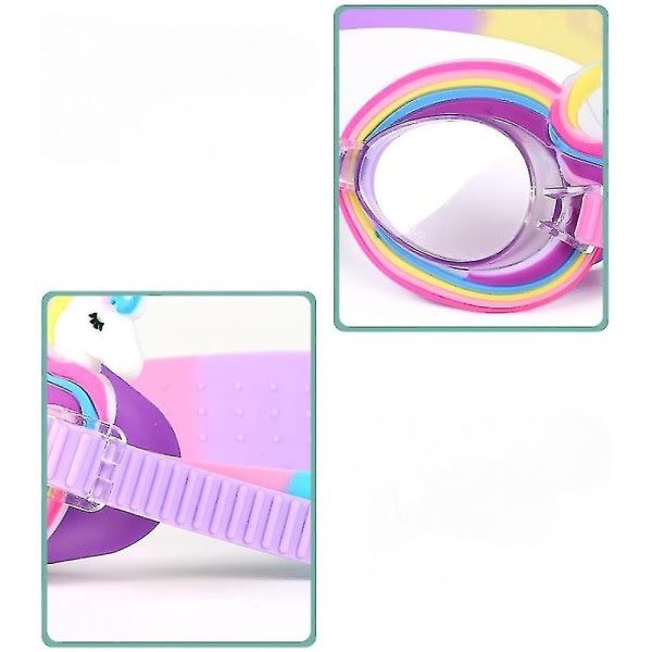 Barnens simglasögon Unicorn Anti-Fog Simglasögon klar version Simglasögon Poolglasögon med justerbar rem för ungdomar Småbarn Pojkar Flickor