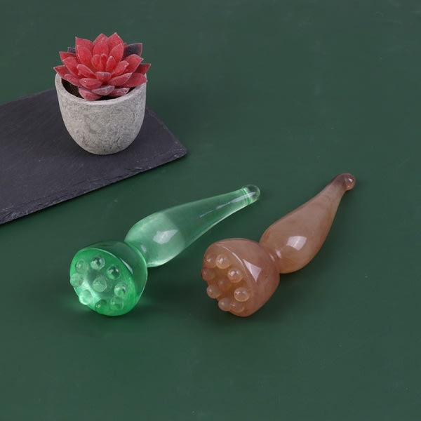 Lotus GuaSha massageverktyg för Jade Stone for Face Massager Skin Green S