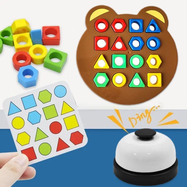 Form Färg Geometrisk Matchande Spel Barn Färg Sensoriska pusselleksaker för barn }. 2 spelare Utan klocka