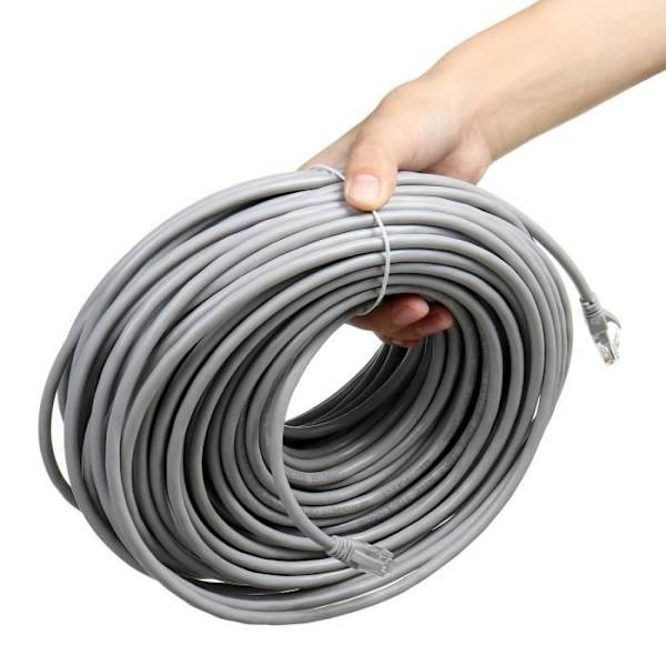 Høykvalitets CAT6 Ethernet RJ45 Gigabit nettverkskabel 50M GRÅ