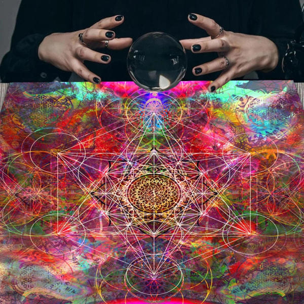 Kvadratisk pendelspådom altare duk brädspel tarot pad runa duk astrologi orakel brädspel matta null - A75