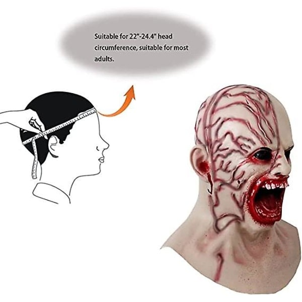 Ghyt Zombie-naamio Verinen Pelottava Paholaismask Pelottava Kauhu Kallo Lateksi Halloween Cosplay Masquerade Juhla Tarvikkeet