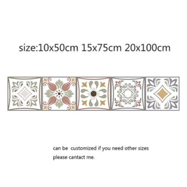 Mosaikklistermärken i arabisk stil för vardagsrum Kök Retro 3D Vattentät väggmålning Dekal Badrumsinredning självhäftande tapeter 20 15x75cm