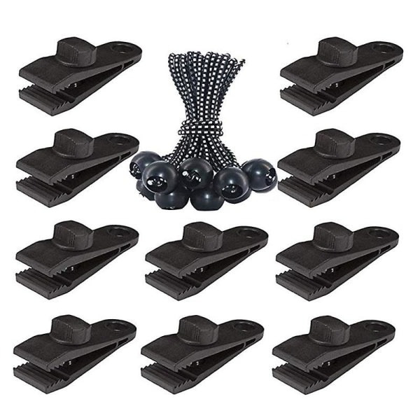 Datian Presenningklämmor, Tunga Låsgrepp, 10-pack Presenningklämmor, Tältfästen, Poolöverdrag Bungee-snöre, Bilöverdrag