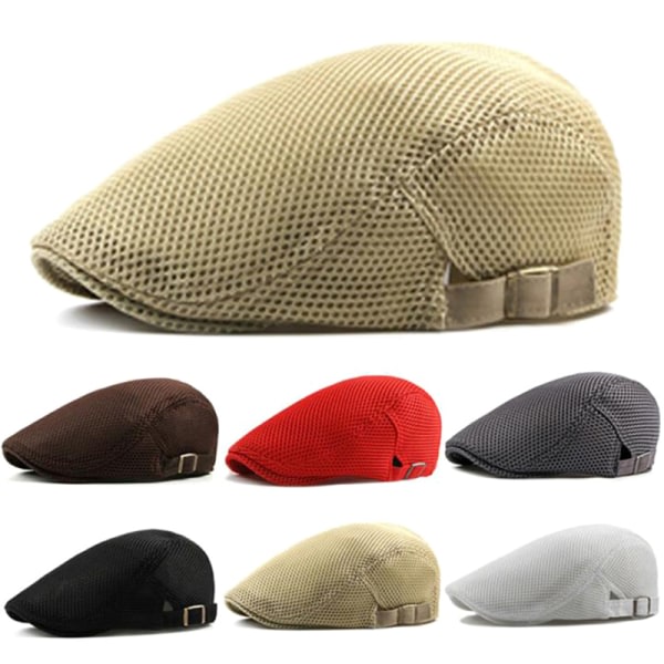 1st Mäns Casual Hat Basker Kepsar Cabbie Flat Cap Andas Mes Brown