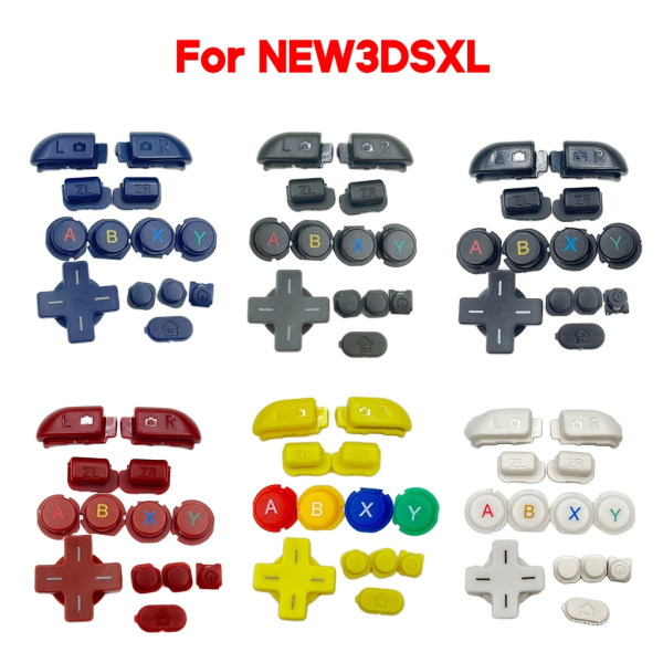 Fullt set plastknappar för nya 3DSXL 3DSLL D Pad ABXYLR ZL ZR Home On Of Power -knappar Reparation Byte Hållbar Gul