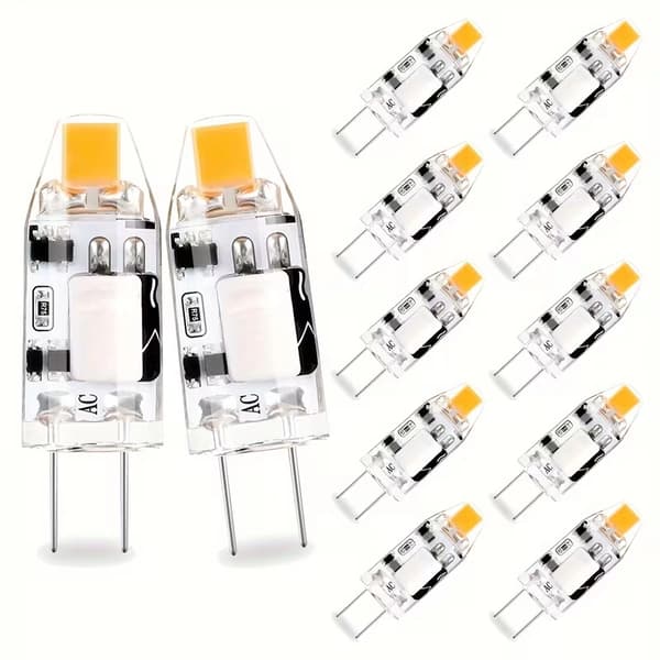 12-pack G4 LED minilampor, AC/DC 12V 1.2W varmvit 2700K dubbelstift LED-pärlor