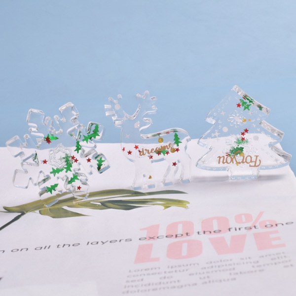 Transparent Silikonform Epoxi Dekor Hantverk DIY Christmas