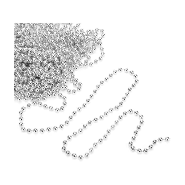 5m Perlegirlander - Julepynt Sølv Silver